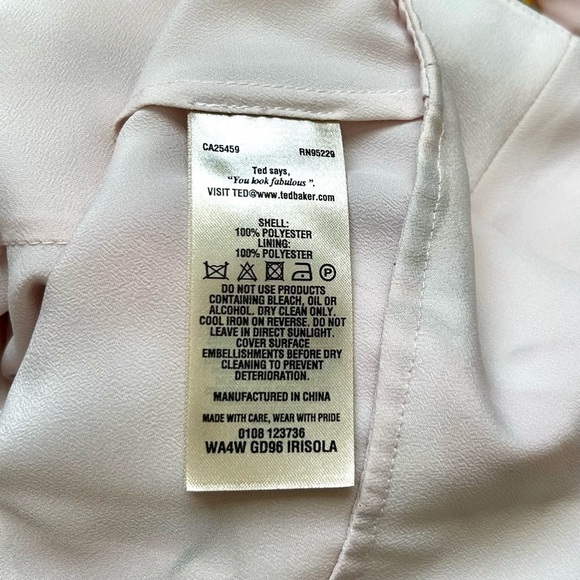 Ted Baker Irisola Pink Floral Jeweled Neck Cap Sleeve Mini Dress Cocktail Size 0 - Picture 8 of 10